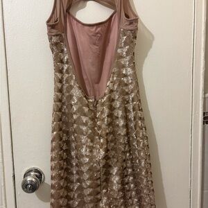 Elegant Sequin Dress in Gold and Pink